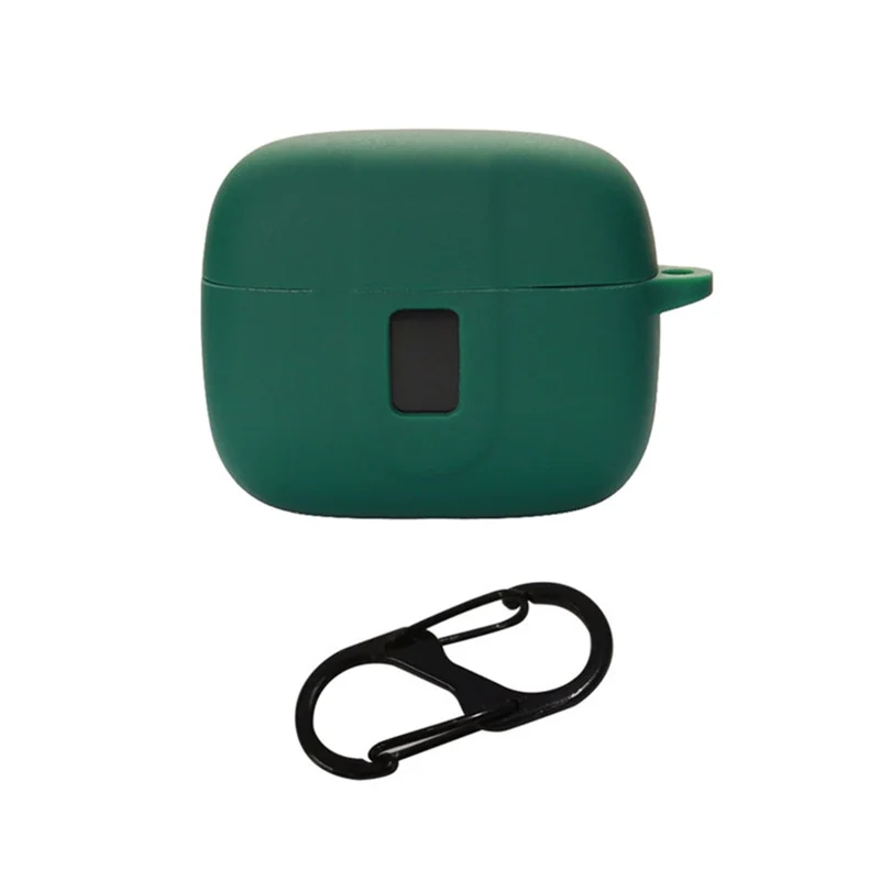 Wireless Bluetooth-compatible Earphones Case for TAGRY X08, Soft Silicone Cover with Anti-lost Buckle - Blackish Green