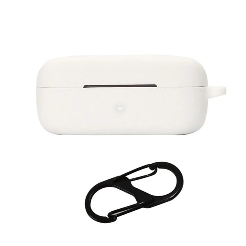 For EarFun Free Pro 2 Wireless Bluetooth-compatible Earphones Case with Anti-lost Buckle, Shockproof Silicone Cover - White