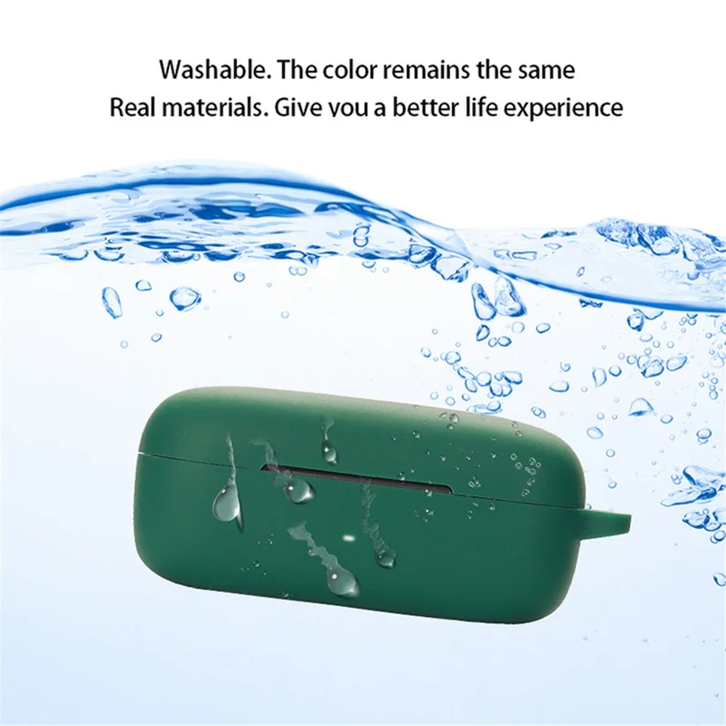 For EarFun Free Pro 2 Wireless Bluetooth-compatible Earphones Case with Anti-lost Buckle, Shockproof Silicone Cover - White