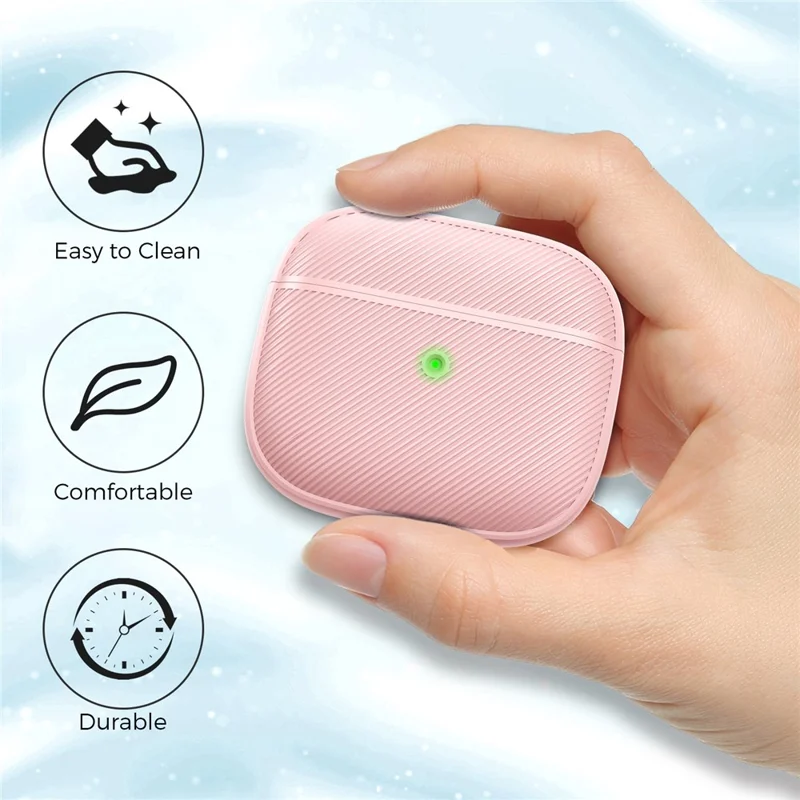 AHASTYLE PT177 For Apple AirPods 3 Stripe Design Bluetooth-compatible Earphone Drop-proof Cover  Splittable Soft Silicone Protective Case - Pink