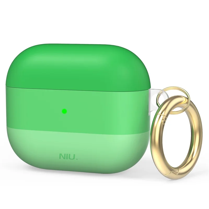 AHASTYLE PT-LC142-3-GT Custodia protettiva TPU per Apple AirPods 3, con rivestimento IMD, colore a gradiente, resistente alle cadute, divisibile, compatibile con Bluetooth - Verde gradiente