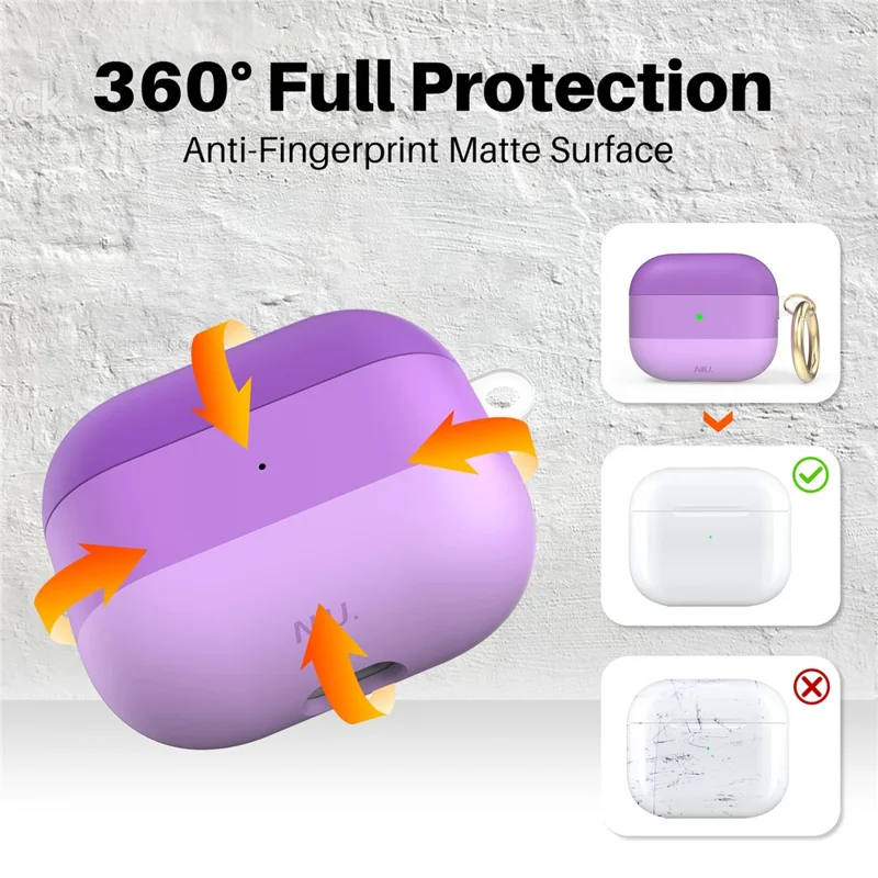 AHASTYLE PT-LC142-3-GT Custodia protettiva TPU per Apple AirPods 3, con rivestimento IMD, colore a gradiente, resistente alle cadute, divisibile, compatibile con Bluetooth - Verde gradiente