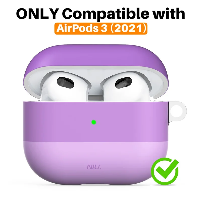 AHASTYLE PT-LC142-3-GT Custodia protettiva TPU per Apple AirPods 3, con rivestimento IMD, colore a gradiente, resistente alle cadute, divisibile, compatibile con Bluetooth - Verde gradiente