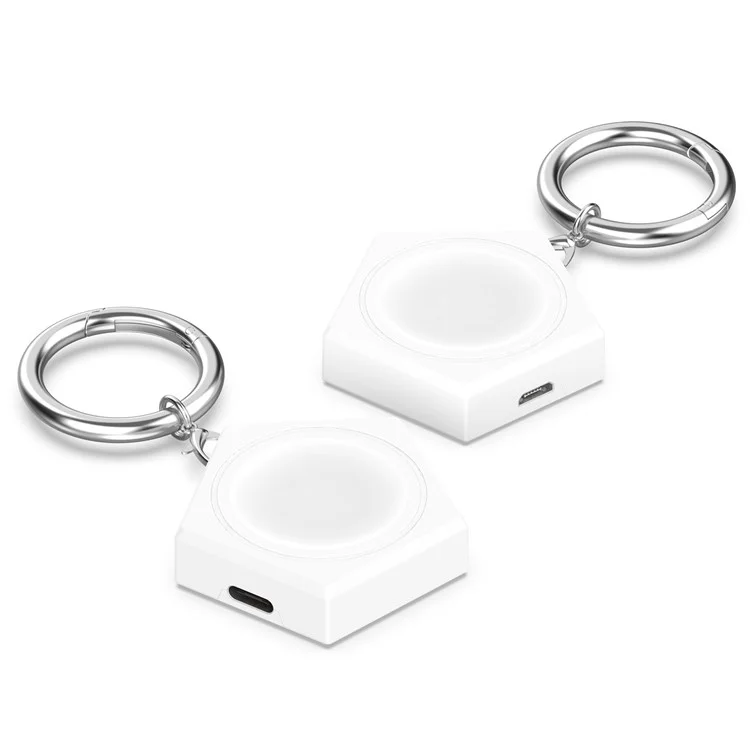 For Google Pixel Watch Portable Wireless Charger Pentagonal Charging Dock Station - White