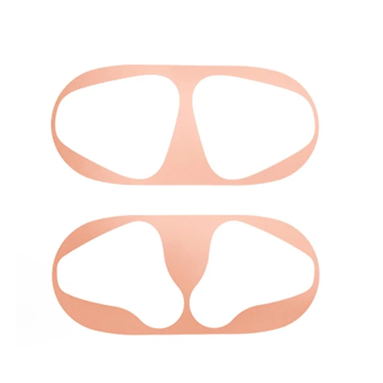 AHASTYLE PT68 pour Apple AirPods Pro / Pro 2 Écouteurs Sticker Étui de Charge Feuille Métallique Nickel Anti-poussière Décalcomanie - Rose Gold
