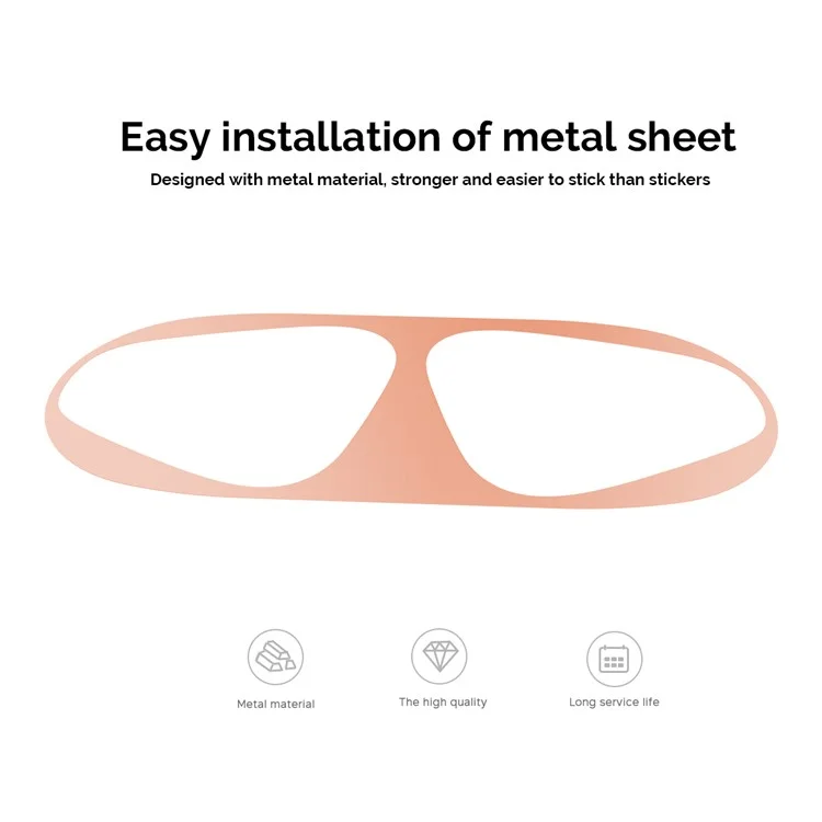 AHASTYLE PT68 pour Apple AirPods Pro / Pro 2 Écouteurs Sticker Étui de Charge Feuille Métallique Nickel Anti-poussière Décalcomanie - Rose Gold