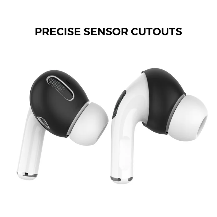 Ahastyle Pt76-pro 3 Paires Pour Apple Airpods Pro Elecphone Soft Silicone Slice Earbuds Cover - Noir