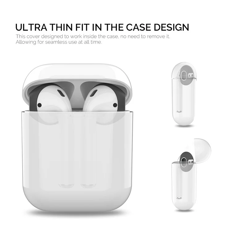 Ahastyle PT76 Para Apple AirPods Con Estuche de Carga (2016) /(2019) Silicone Ear Hooks 3 Pares Puntas de Orejas de la Oreja Antideslizante - Negro