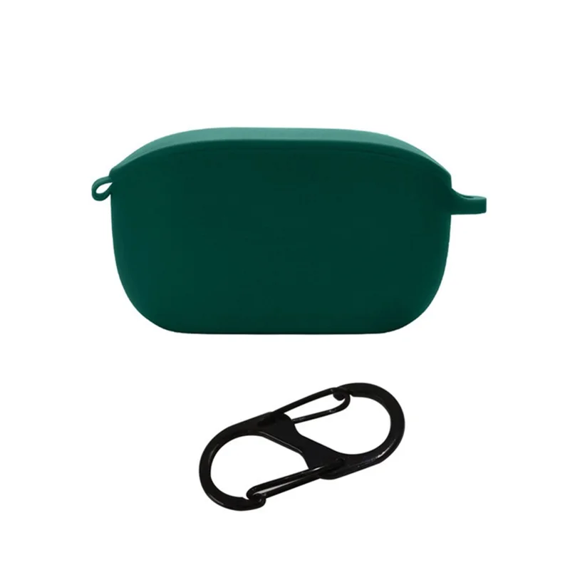 For JBL WAVE 100TWS Portable Bluetooth-compatible Earphone Silicone Case Earbud Protective Cover with Anti-loss Buckle - Blackish Green