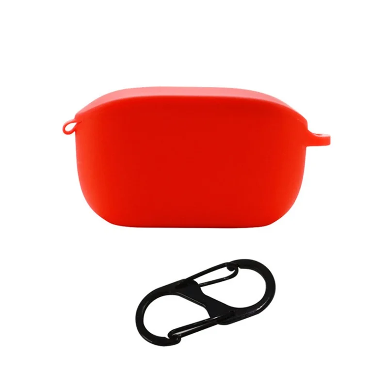 For JBL WAVE 100TWS Portable Bluetooth-compatible Earphone Silicone Case Earbud Protective Cover with Anti-loss Buckle - Red