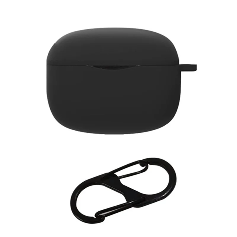 For SoundPEATS Air3 Pro Dust-proof Bluetooth Earphone Silicone Case Earbud Protective Cover with Anti-loss Buckle - Black