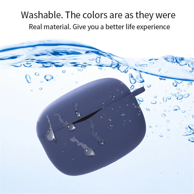 For SoundPEATS Air3 Pro Dust-proof Bluetooth Earphone Silicone Case Earbud Protective Cover with Anti-loss Buckle - White