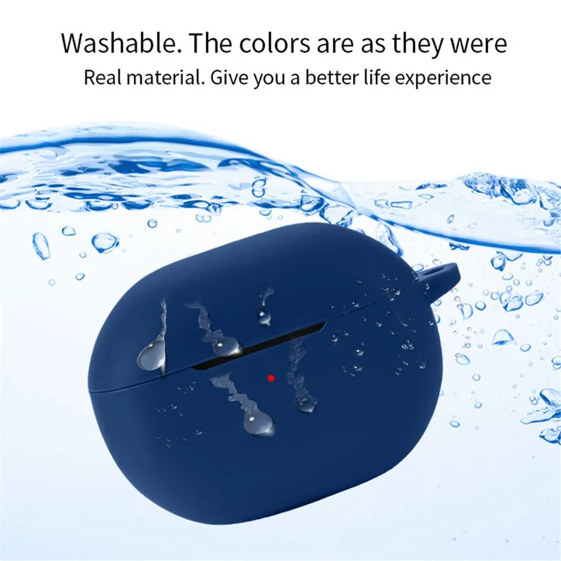 For SoundPEATS Capsule3 Pro Anti-scratch Earbud Protective Cover Bluetooth Earphone Silicone Case with Anti-loss Buckle - White