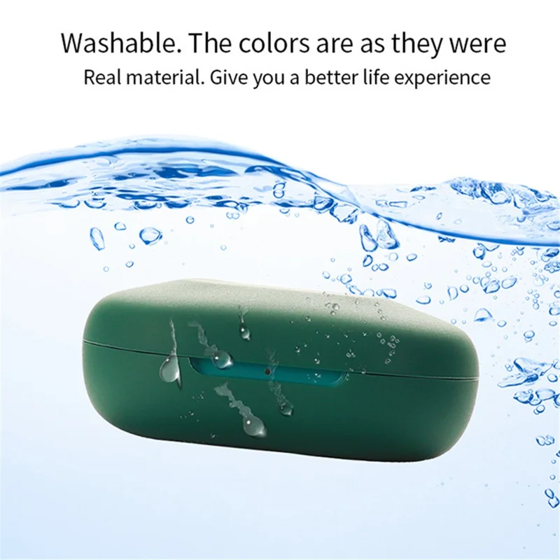 Custodia protettiva in silicone lavabile bianca per auricolare wireless JLab Go Air Sport con connessione Bluetooth e anti-polvere