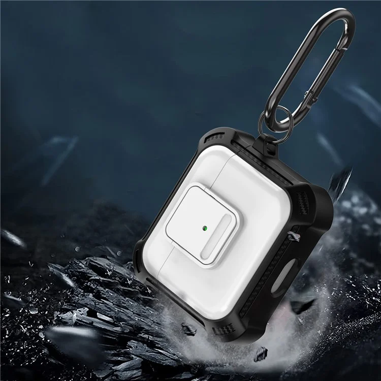For Apple AirPods 3 Bluetooth-compatible Earphone Drop-proof Cover TPU+PC Protective Case with Pressing Button - White