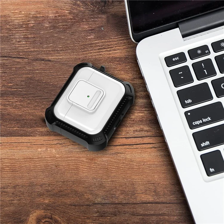 For Apple AirPods 3 Bluetooth-compatible Earphone Drop-proof Cover TPU+PC Protective Case with Pressing Button - White