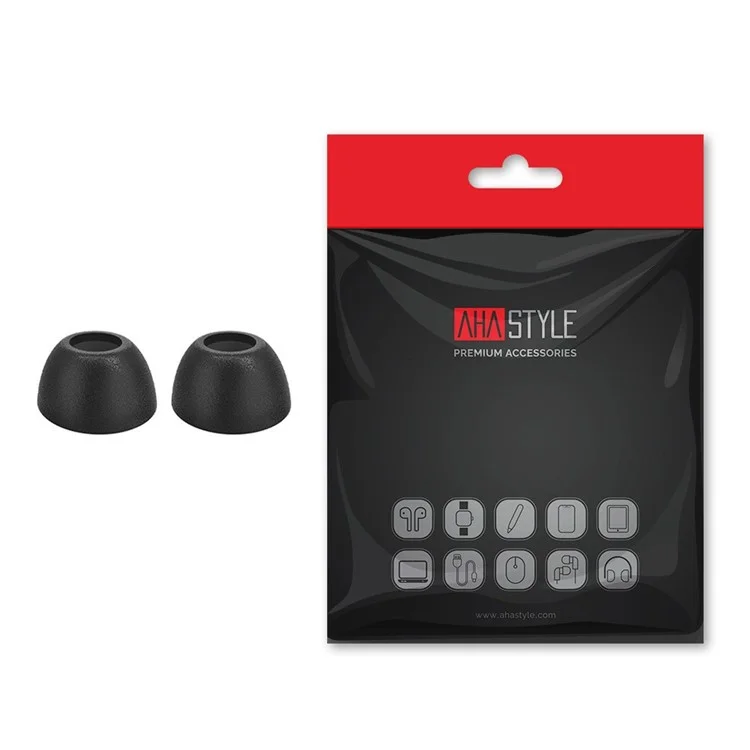 AHASTYLE WG36 1 Pair for Samsung Galaxy Buds Pro / Buds2 Pro Earbuds Eartips Soft Memory Foam In-ear Earphone Tips - Black / S