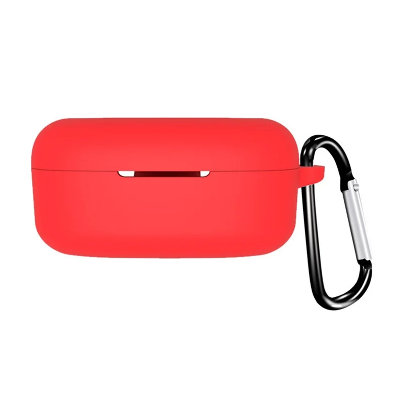 Silicone Case for Boat Airdopes 121 V2 Protective Cover Bluetooth-compatible Earbuds Case Cover with Anti-Loss Buckle - Red