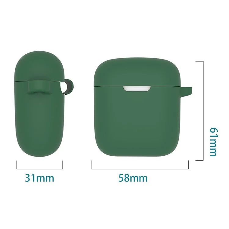 Anti-scratch Silicone Skin for Boat Airdopes 131 Protective Cover Bluetooth-compatible Earbuds Case with Anti-Loss Buckle - Black
