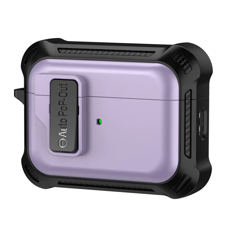 Für AirPods Pro 2 Pressing Buckle Design Wireless Earphone Schutzhülle TPU+PC Antirutsch-Abdeckung - Lila