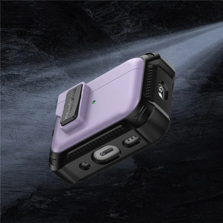 Für AirPods Pro 2 Pressing Buckle Design Wireless Earphone Schutzhülle TPU+PC Antirutsch-Abdeckung - Lila