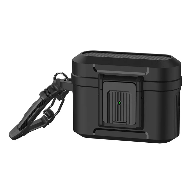 Per Apple AirPods Pro 2 Custodia per auricolari Lock Design Anti-drop Coperchio per auricolari con fibbia per appendere - Nero