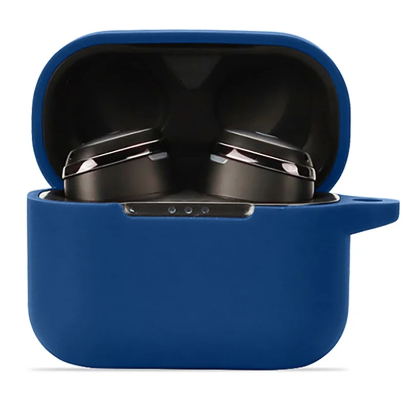 For GLIDiC TW-4000s Earphone Charging Bin Sleeve Cover Silicone Case with Buckle - Dark Blue