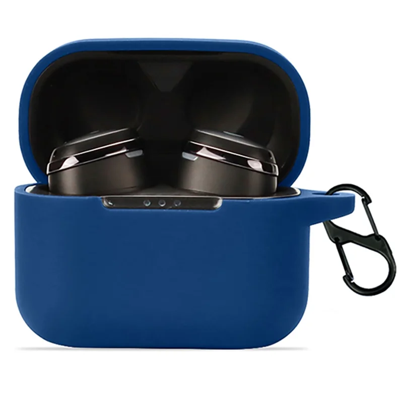 For GLIDiC TW-4000s Earphone Charging Bin Sleeve Cover Silicone Case with Buckle - Dark Blue