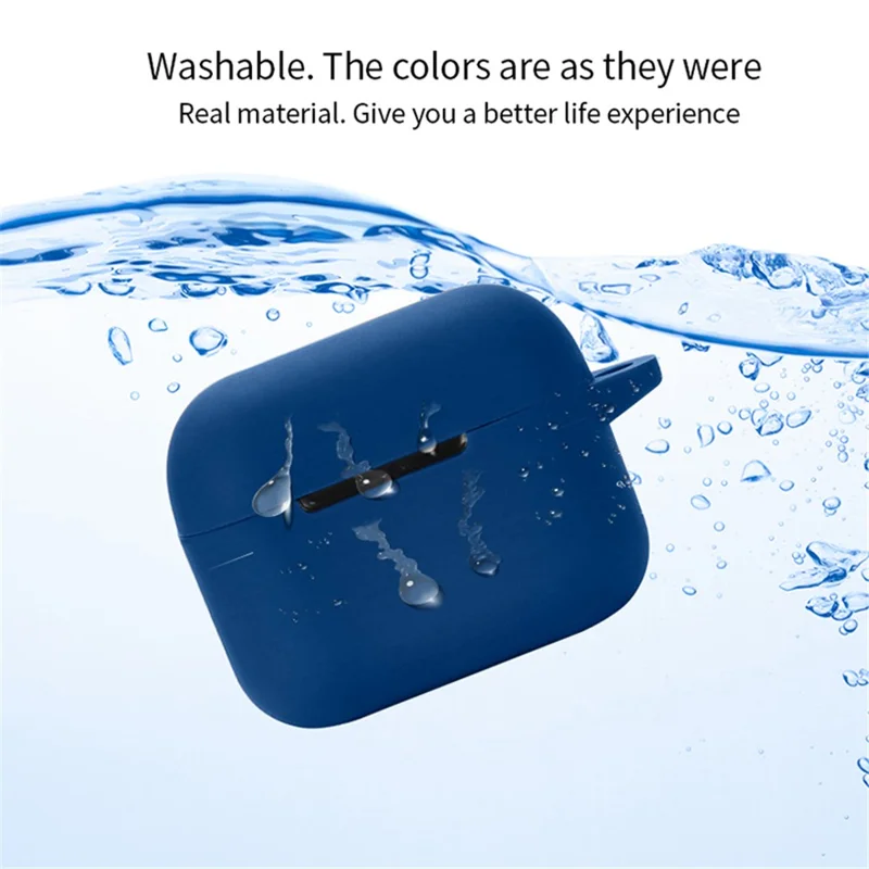 For GLIDiC TW-4000s Earphone Charging Bin Sleeve Cover Silicone Case with Buckle - Dark Blue