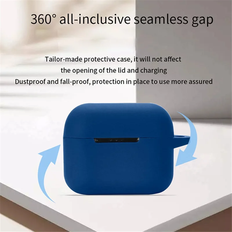 For GLIDiC TW-4000s Earphone Charging Bin Sleeve Cover Silicone Case with Buckle - Dark Blue