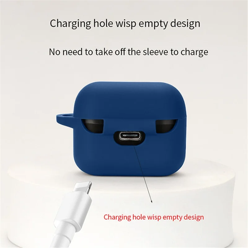 For GLIDiC TW-4000s Earphone Charging Bin Sleeve Cover Silicone Case with Buckle - Dark Blue