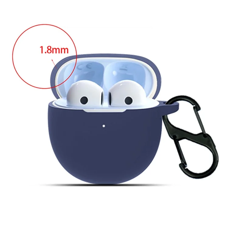 For OnePlus  Nord Buds CE Anti-dust Flexible Silicone Case Earphone Charging Box Cover with Carrying Buckle - Pink
