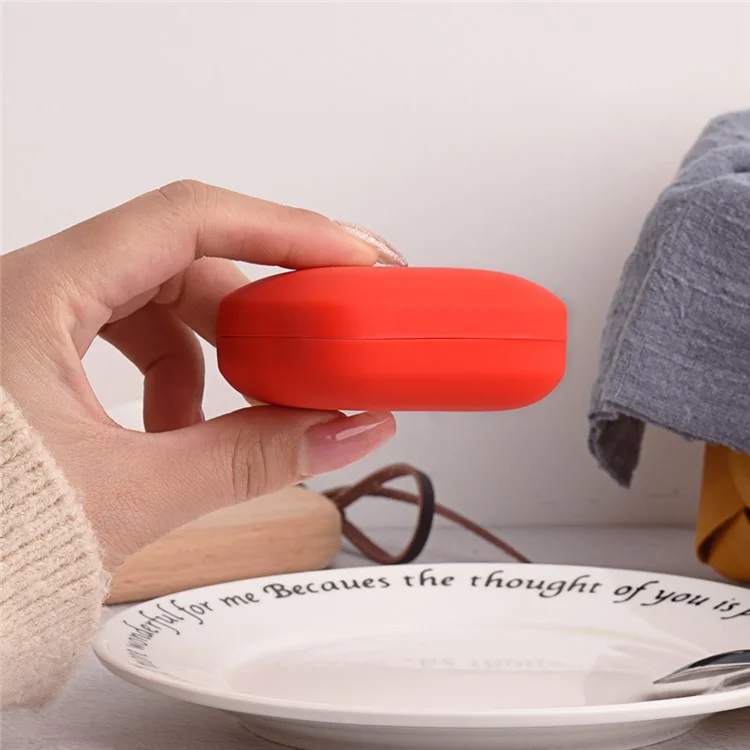 For OnePlus Buds Pro 2 TWS Earphone Anti-drop Silicone Protective Cover with Anti-lost Buckle - Red