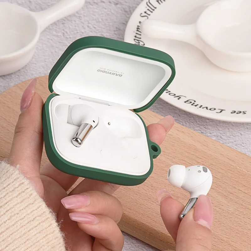 For OnePlus Buds Pro 2 TWS Earphone Anti-drop Silicone Protective Cover with Anti-lost Buckle - Blue