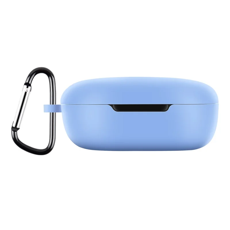 For Redmi Buds 4 Lite Anti-drop Silicone Case Bluetooth-compatible Earphone Protective Cover with Anti-lost Buckle - Sky Blue