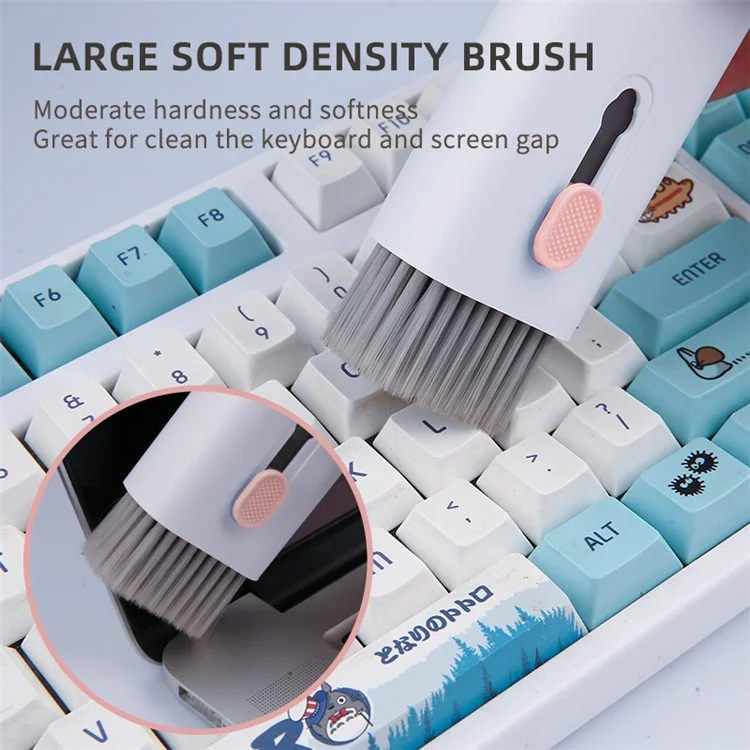 UD2926 7-in-1 Bluetooth Headset Keyboard Cleaner Cell Phone Cleaning Brush Tablet Cleaning Kit - Rosa