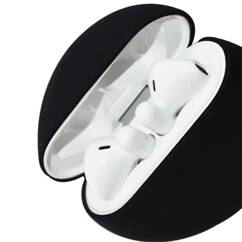 2Pcs / Set For Huawei Freebuds 3 Bluetooth-compatible Headset Soft Silicone Protective Case with Anti-lost Neck Strap - White