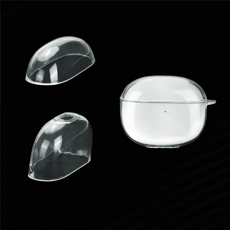 Para Xiaomi Buds 3 Protective Case Bluetooth Headset Transparent TPU Cover with Anti-Lost Buckle