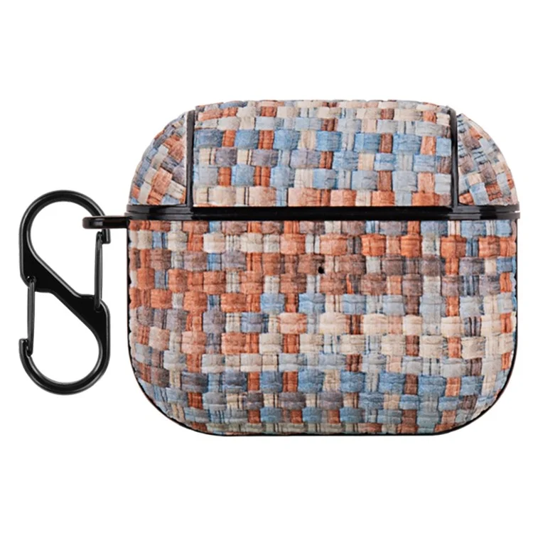Custodia antiurto per Apple AirPods 3 Tessuto intrecciato Custodia in pelle PU PC Copertura per auricolari Bluetooth - Colore Morandi