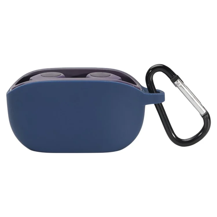 Pour JBL Wave 100TWS Bluetooth Écouteur Housse de Protection Anti-chute en Silicone sans Couvercle - Bleu Minuit