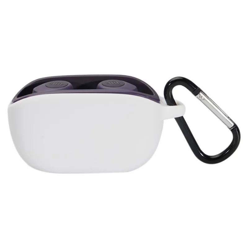 For JBL Wave 100TWS Bluetooth-compatible Earphone Protective Cover Anti-drop Silicone Case without Lid - White