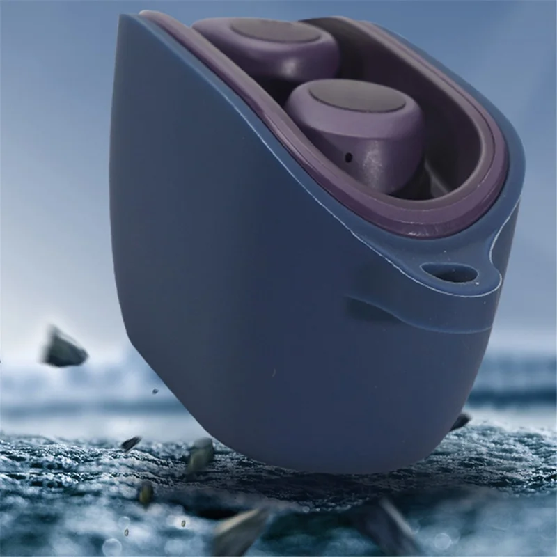 For JBL Wave 100TWS Bluetooth-compatible Earphone Protective Cover Anti-drop Silicone Case without Lid - White