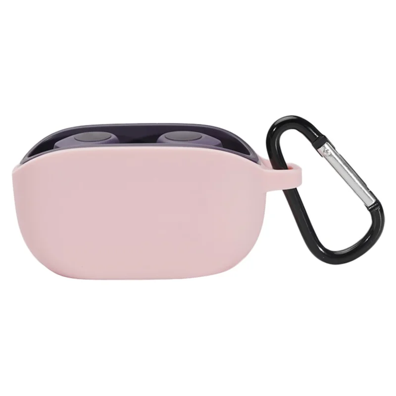 For JBL Wave 100TWS Bluetooth-compatible Earphone Protective Cover Anti-drop Silicone Case without Lid - Pink