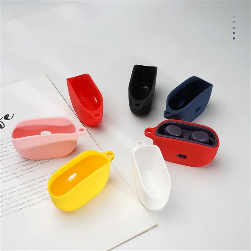 For JBL Wave 100TWS Bluetooth-compatible Earphone Protective Cover Anti-drop Silicone Case without Lid - Yellow