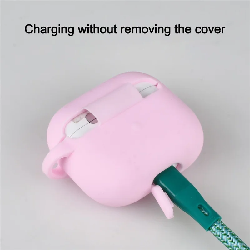 For Apple AirPods 3 Silicone Protective Cover Anti-lost Rope Hanging Buckle Ear Hook 8-in-1 Accessories Kit - Red