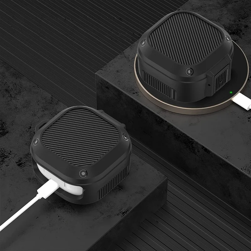 For Samsung Galaxy Buds Live / Buds 2 / Buds Pro / Buds 2 Pro Earphone Case TPU+PC Anti-drop Earbud Cover - Black