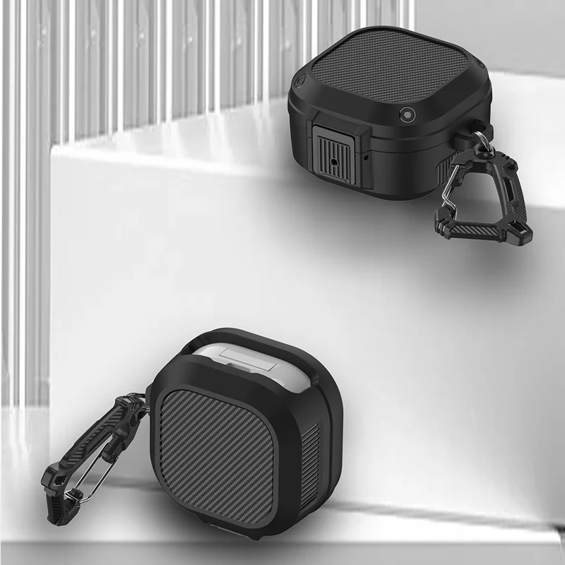 For Samsung Galaxy Buds Live / Buds 2 / Buds Pro / Buds 2 Pro Earphone Case TPU+PC Anti-drop Earbud Cover - Black