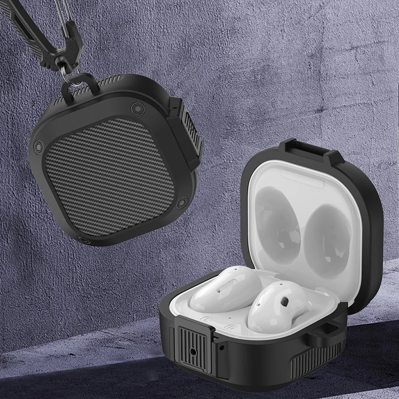 For Samsung Galaxy Buds Live / Buds 2 / Buds Pro / Buds 2 Pro Earphone Case TPU+PC Anti-drop Earbud Cover - Purple