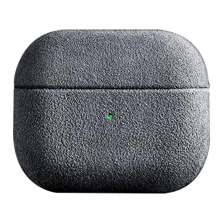 Étui en cuir suède antichute pour boîtier de charge des écouteurs Bluetooth Apple AirPods 3 - Gris