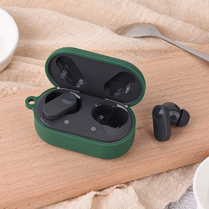 For OnePlus Buds Ace Bluetooth-compatible Earphone Silicone Case Anti-scratch Protective Earbud Cover with Hook - Black